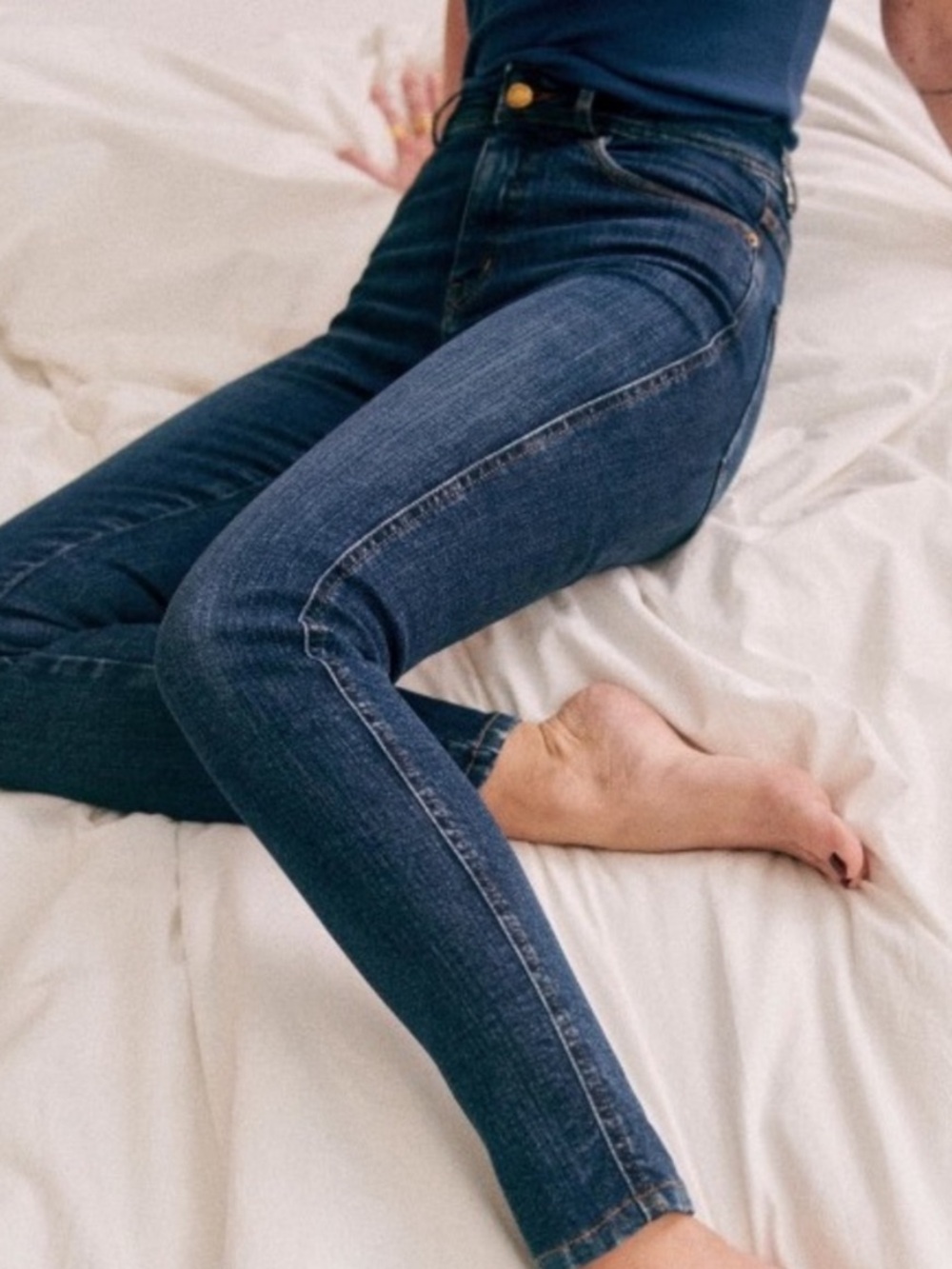 Sezane The Perfect Slim Jean in Indigo Blue‎ Skinny Sz 25